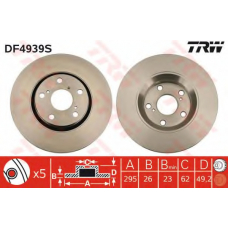 DF4939S TRW Тормозной диск