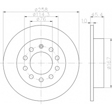 8DD 355 114-531 HELLA PAGID Тормозной диск