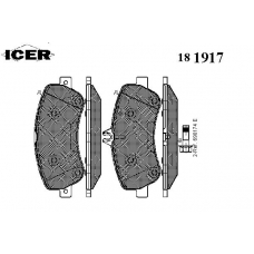 181917 ICER Комплект тормозных колодок, дисковый тормоз