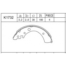 K1732 ASIMCO Комплект тормозных колодок