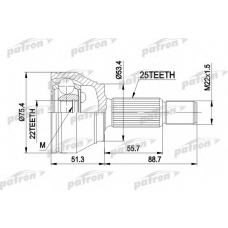 PCV1432 PATRON Шарнирный комплект, приводной вал