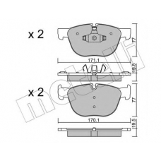 22-0770-0 METELLI Комплект тормозных колодок, дисковый тормоз