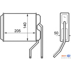 8FH 351 024-411 HELLA Теплообменник, отопление салона