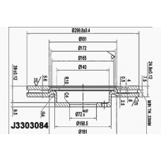 J3303084 NIPPARTS Тормозной диск