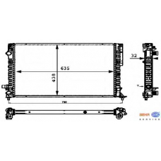 8MK 376 712-671 HELLA Радиатор, охлаждение двигателя