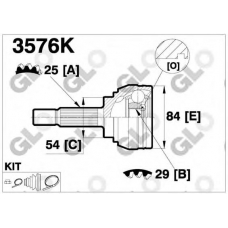 3576K GLO Шарнирный комплект, приводной вал