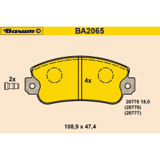 BA2065 BARUM Комплект тормозных колодок, дисковый тормоз