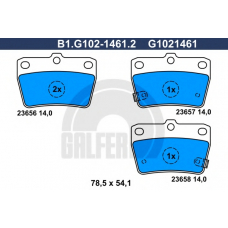 B1.G102-1461.2 GALFER Комплект тормозных колодок, дисковый тормоз