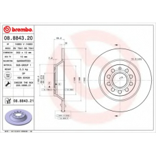 08.8843.21 BREMBO Тормозной диск