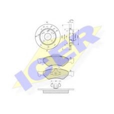 31344-1064 ICER Комплект тормозов, дисковый тормозной механизм