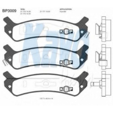 BP-3009 KAVO PARTS Комплект тормозных колодок, дисковый тормоз