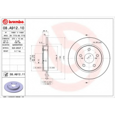 08.A912.10 BREMBO Тормозной диск