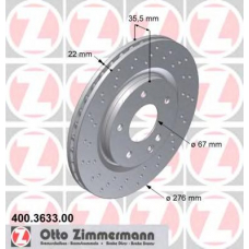 400.3633.00 ZIMMERMANN Тормозной диск