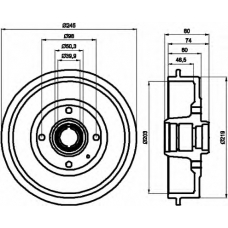 8DT 355 301-411 HELLA Тормозной барабан