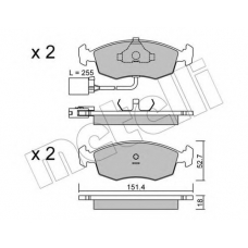 22-0094-1 METELLI Комплект тормозных колодок, дисковый тормоз