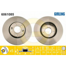 6061085 GIRLING Тормозной диск
