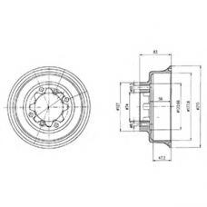 BF43 DELPHI Тормозной барабан
