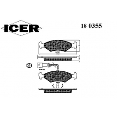 180355 ICER Комплект тормозных колодок, дисковый тормоз