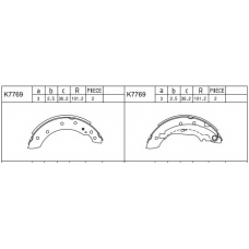 K7769 ASIMCO Комплект тормозных колодок