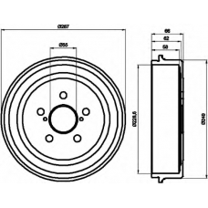 8DT 355 300-501 HELLA Тормозной барабан