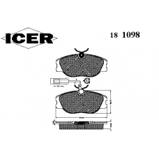 181098 ICER Комплект тормозных колодок, дисковый тормоз