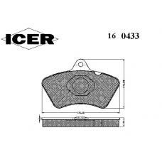 160433 ICER Комплект тормозных колодок, дисковый тормоз