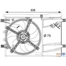 8EW 376 729-641 HELLA Вентилятор, охлаждение двигателя