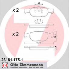 23181.175.1 ZIMMERMANN Комплект тормозных колодок, дисковый тормоз