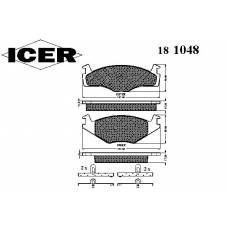 181048 ICER Комплект тормозных колодок, дисковый тормоз