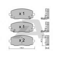 BPKI-1001 AISIN Комплект тормозных колодок, дисковый тормоз