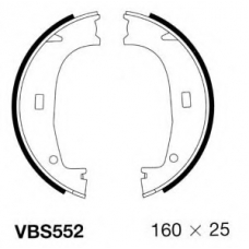 VBS552 MOTAQUIP Комплект тормозных колодок, стояночная тормозная с