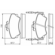 0 986 494 056 BOSCH Комплект тормозных колодок, дисковый тормоз