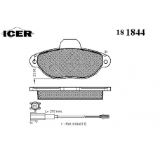 181844 ICER Комплект тормозных колодок, дисковый тормоз