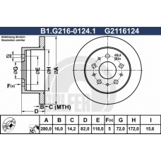 B1.G216-0124.1 GALFER Тормозной диск