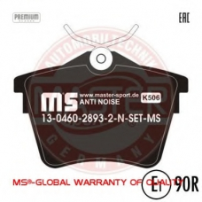 13046028932N-SET-MS MASTER-SPORT Комплект тормозных колодок, дисковый тормоз