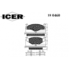 180460 ICER Комплект тормозных колодок, дисковый тормоз