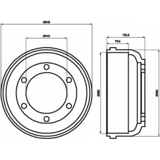 8DT 355 300-211 HELLA Тормозной барабан