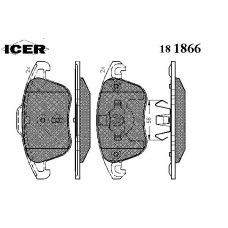 181866 ICER Комплект тормозных колодок, дисковый тормоз