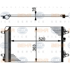 8FC 351 301-521 HELLA Конденсатор, кондиционер