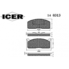 140313 ICER Комплект тормозных колодок, дисковый тормоз