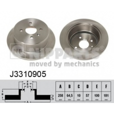 J3310905 NIPPARTS Тормозной диск