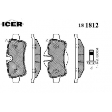 181812 ICER Комплект тормозных колодок, дисковый тормоз