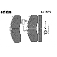 141889 ICER Комплект тормозных колодок, дисковый тормоз