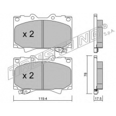 468.0 TRUSTING Комплект тормозных колодок, дисковый тормоз