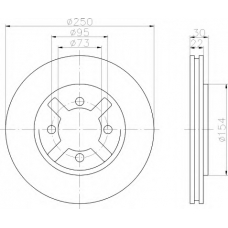 8DD 355 106-331 HELLA Тормозной диск