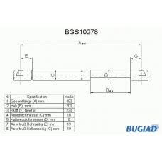 BGS10278 BUGIAD Газовая пружина, крышка багажник