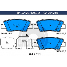 B1.G120-1240.2 GALFER Комплект тормозных колодок, дисковый тормоз