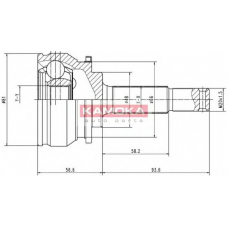 6782 KAMOKA Шарнирный комплект, приводной вал