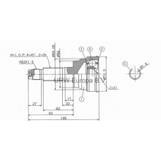 MS412U0 URW Шарнирный комплект, приводной вал
