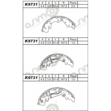 K9731 ASIMCO Комплект тормозных колодок